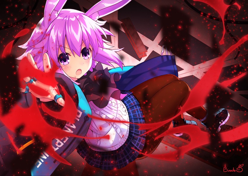 amiya and neptune (arknights and 1 more) drawn by binato_lulu