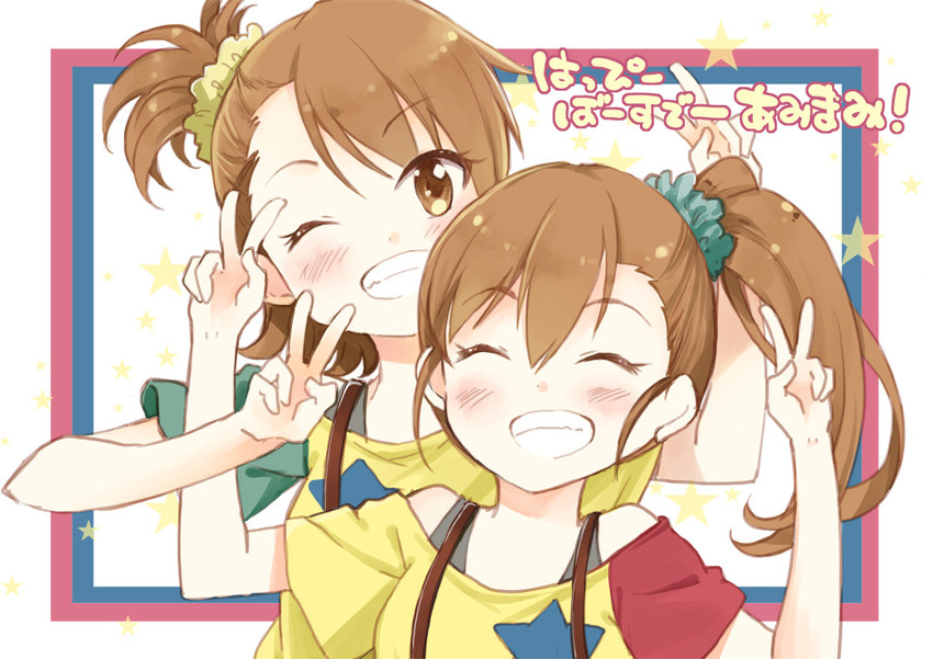 futami mami and futami ami (idolmaster) drawn by miyabi_akino