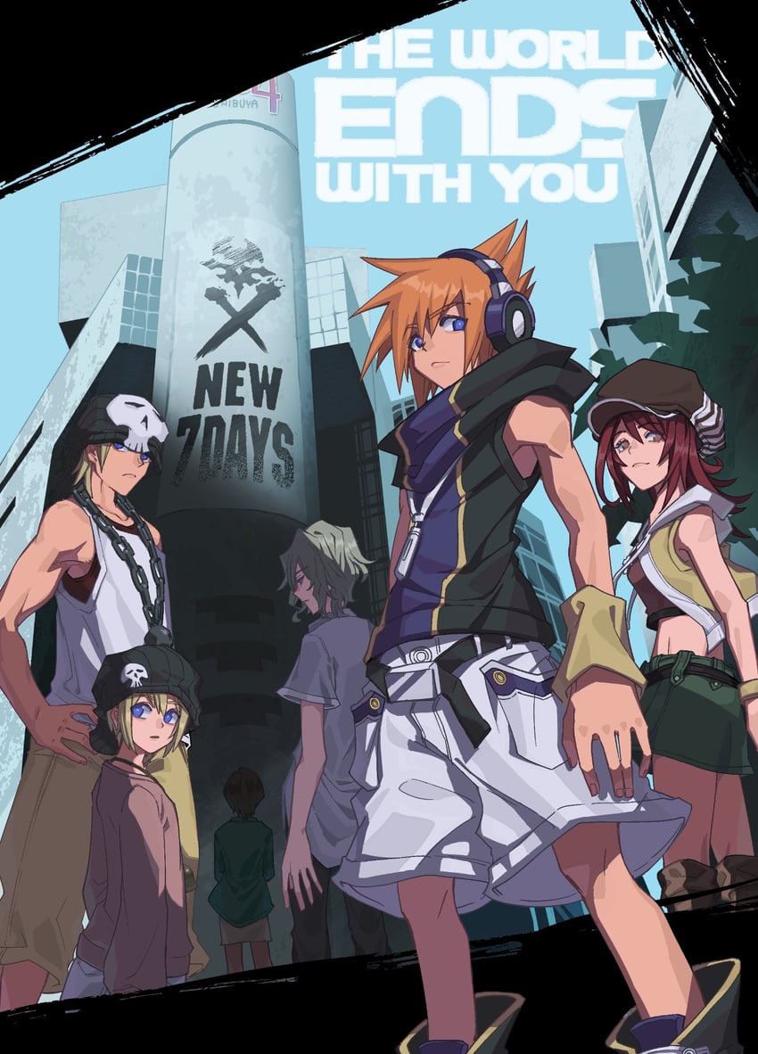 sakuraba neku, misaki shiki, bito daisukenojo, kiryu yoshiya, and bito raimu (subarashiki kono sekai) drawn by ohji130
