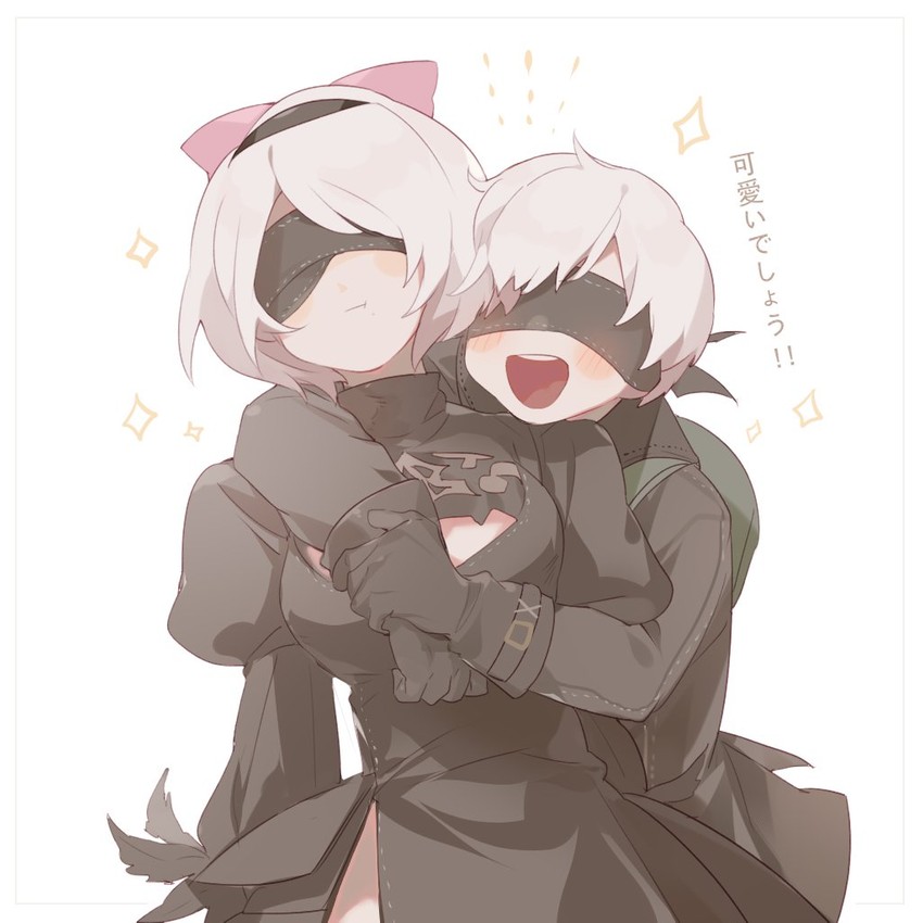 2b and 9s (nier and 1 more) drawn by iotaone