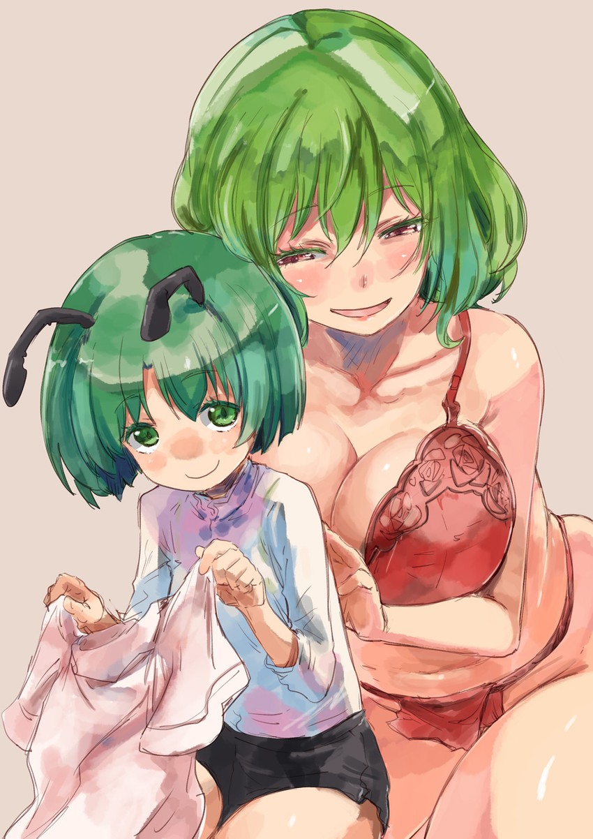 kazami yuuka and wriggle nightbug (touhou) drawn by yohane