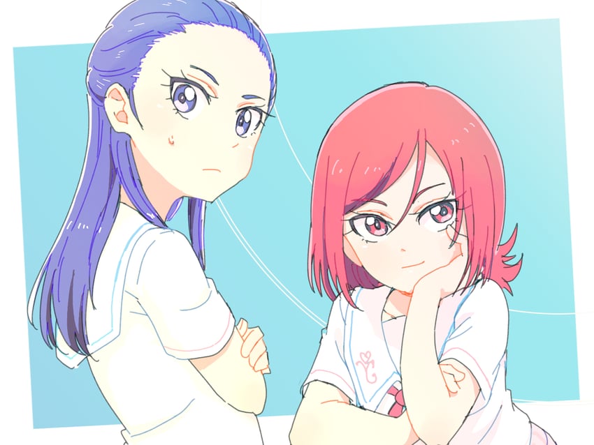 kiryuu michiru and kiryuu kaoru (precure and 1 more) drawn by azuma_yukihiko