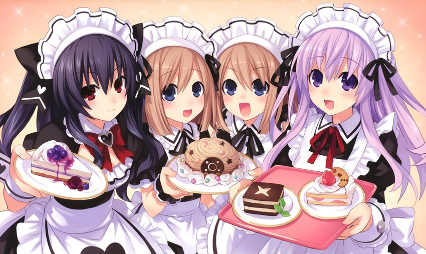 nepgear, uni, rom, and ram (neptune and 1 more) drawn by tsunako