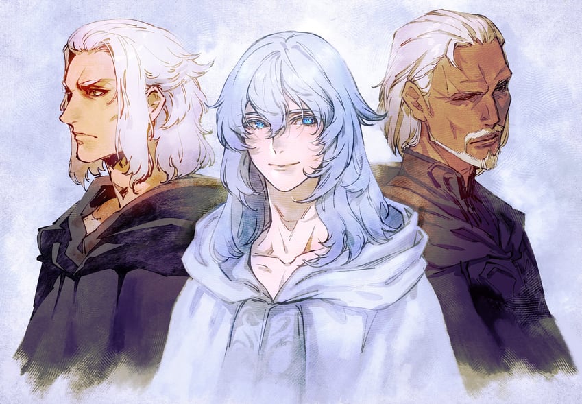 emet-selch, themis, and lahabrea (final fantasy and 1 more) drawn by kin_mokusei