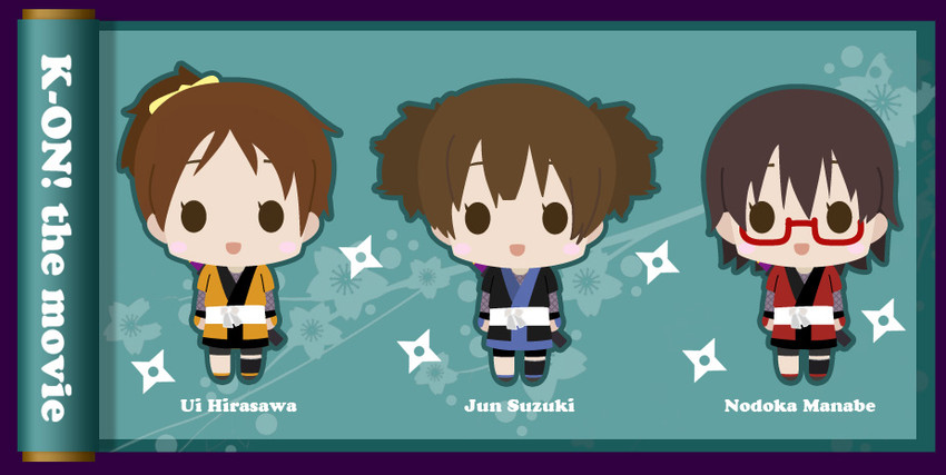 hirasawa ui, manabe nodoka, and suzuki jun (k-on! and 1 more)