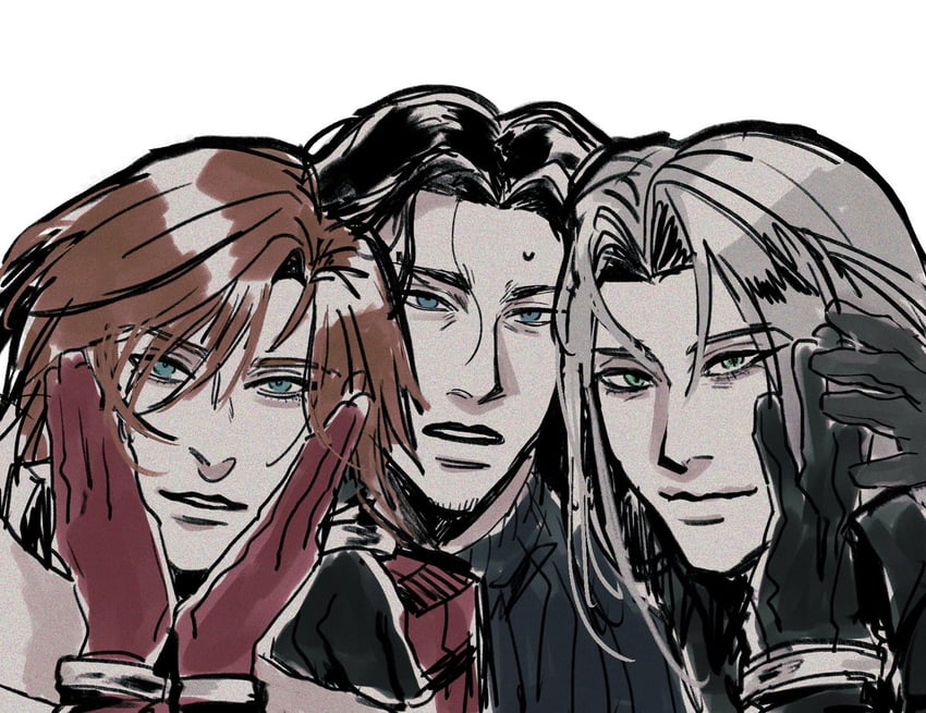 sephiroth, genesis rhapsodos, and angeal hewley (final fantasy and 2 more) drawn by ht8207