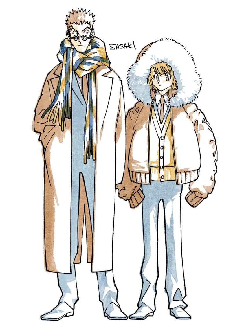 kurapika and leorio paladiknight (hunter x hunter) drawn by sasaki_koguma
