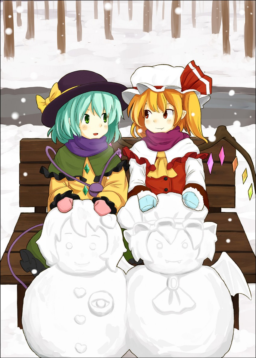 remilia scarlet, flandre scarlet, komeiji koishi, and komeiji satori (touhou) drawn by hatomaru