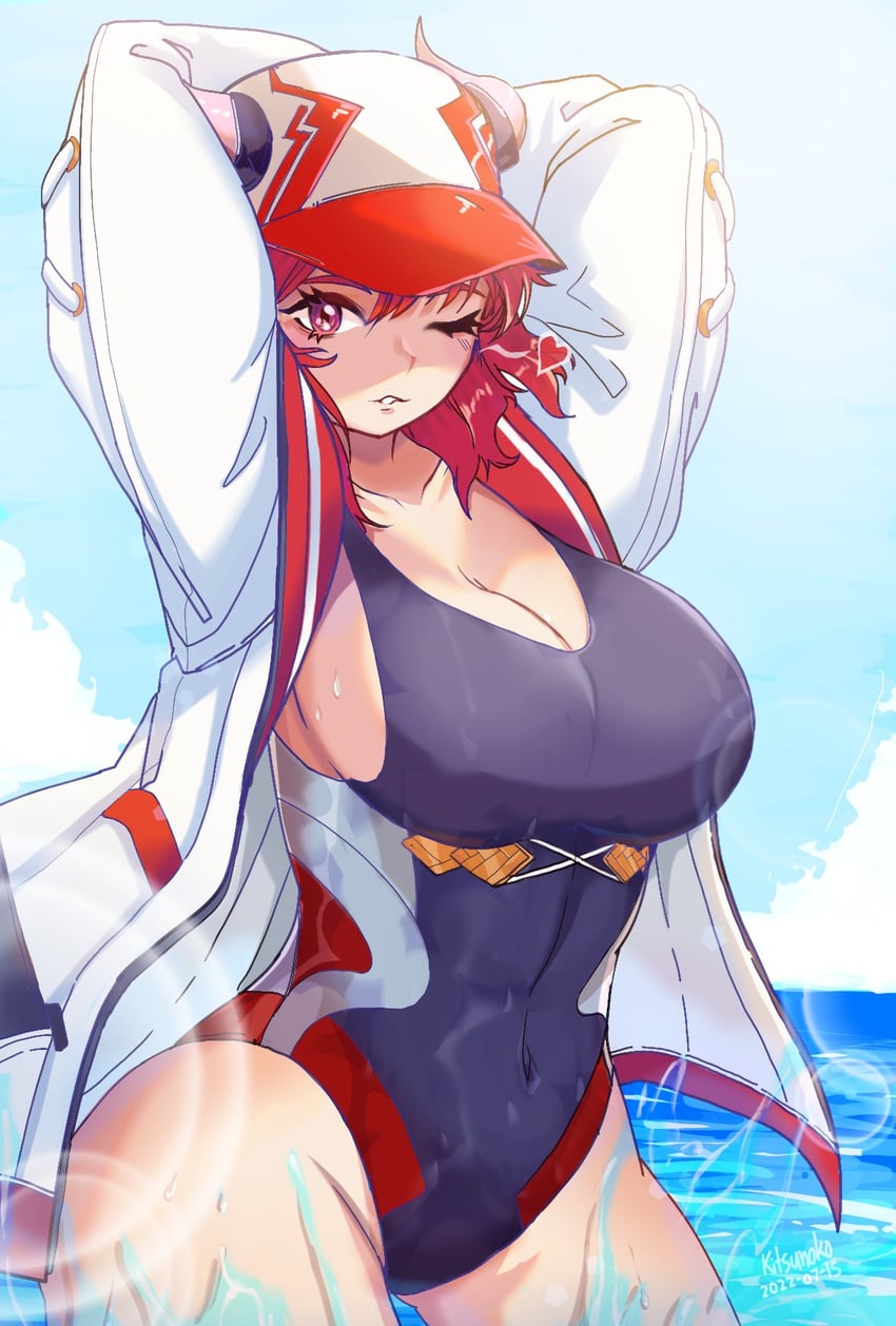 lifeguard yuze (guardian tales) drawn by kitsunoko