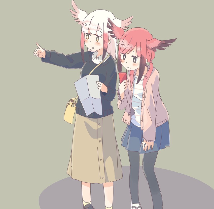 japanese crested ibis and scarlet ibis (kemono friends) drawn by hasu_(zatsugami)