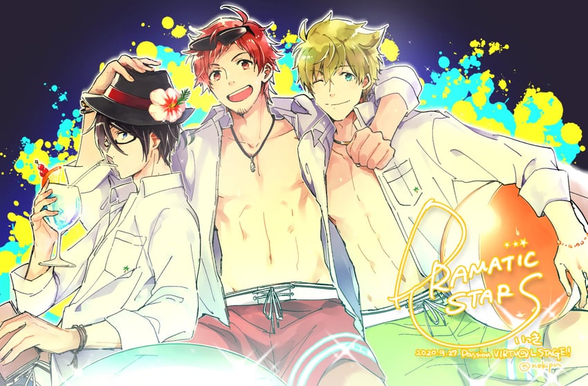 tendo teru, kashiwagi tsubasa, and sakuraba kaoru (idolmaster and 1 more) drawn by nokipn
