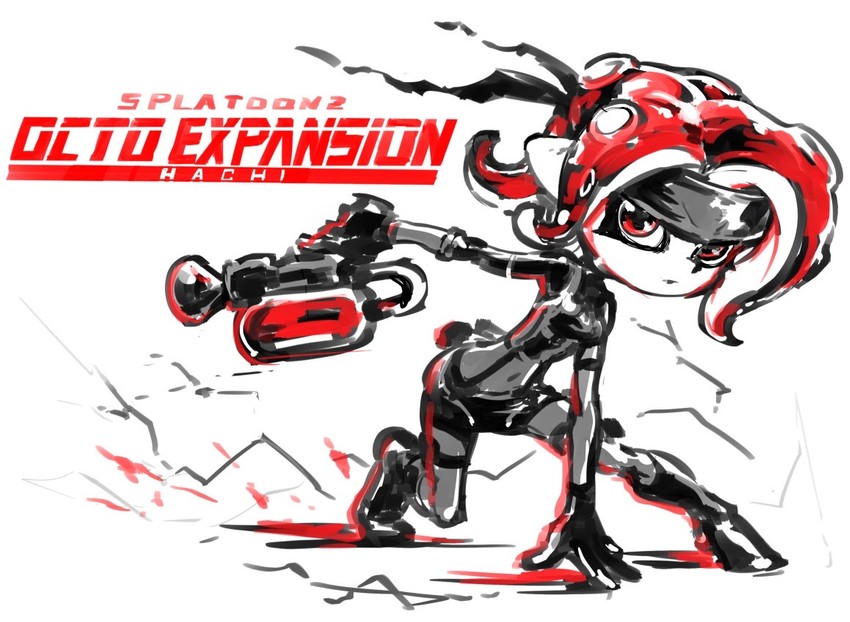 octoling player character, octoling girl, and solid snake (splatoon and 3 more) drawn by sjw_kazuya