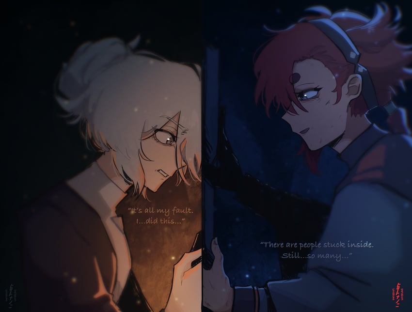 suletta mercury and miorine rembran (gundam and 1 more) drawn by ladyl0vr
