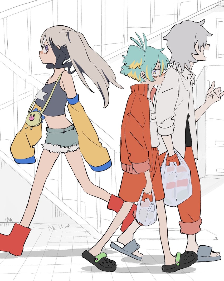 nira-chan and gray-kun (zutto mayonaka de ii no ni and 2 more) drawn by gr_7