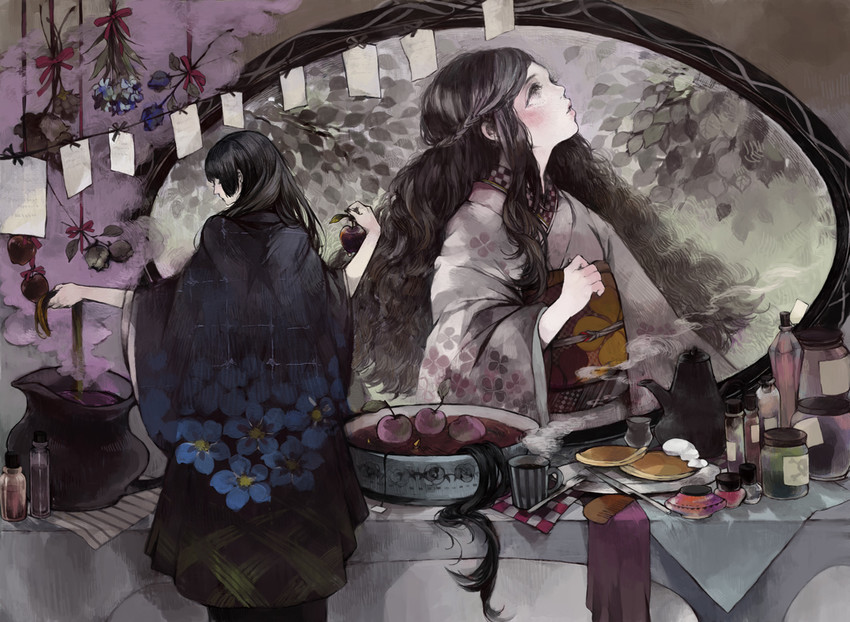 snow white and snow white's queen (original and 1 more) drawn by nekosuke_(oxo)