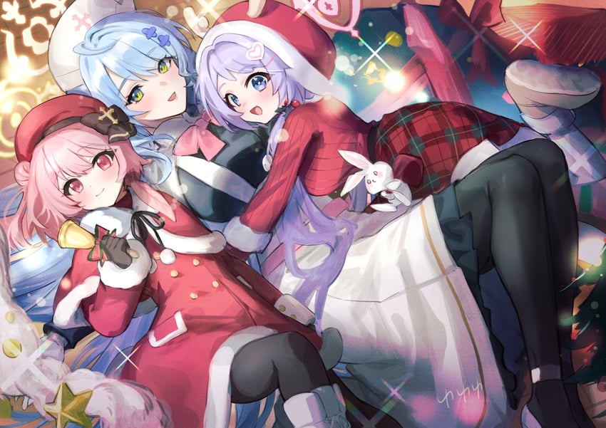 serina, mine, and hanae (blue archive) drawn by ito_uuu
