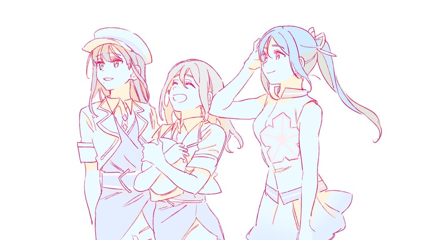 matsuura kanan, kurosawa dia, and kunikida hanamaru (love live! and 1 more) drawn by pito_(sh02327)