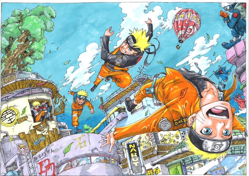 uzumaki naruto and hatake kakashi (one piece and 2 more) drawn by jigme_tenzin_wangchuk