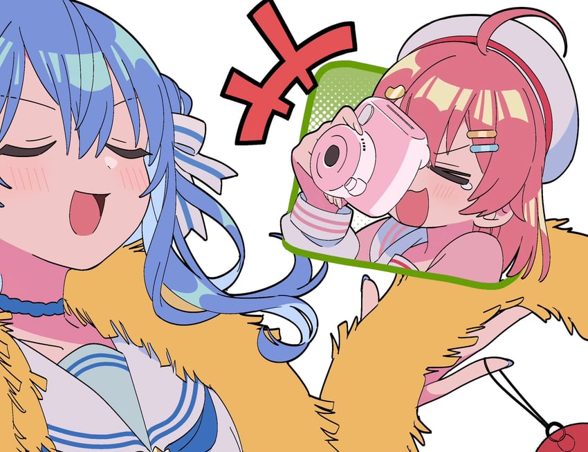 hoshimachi suisei and sakura miko (hololive) drawn by soh_himitsuki