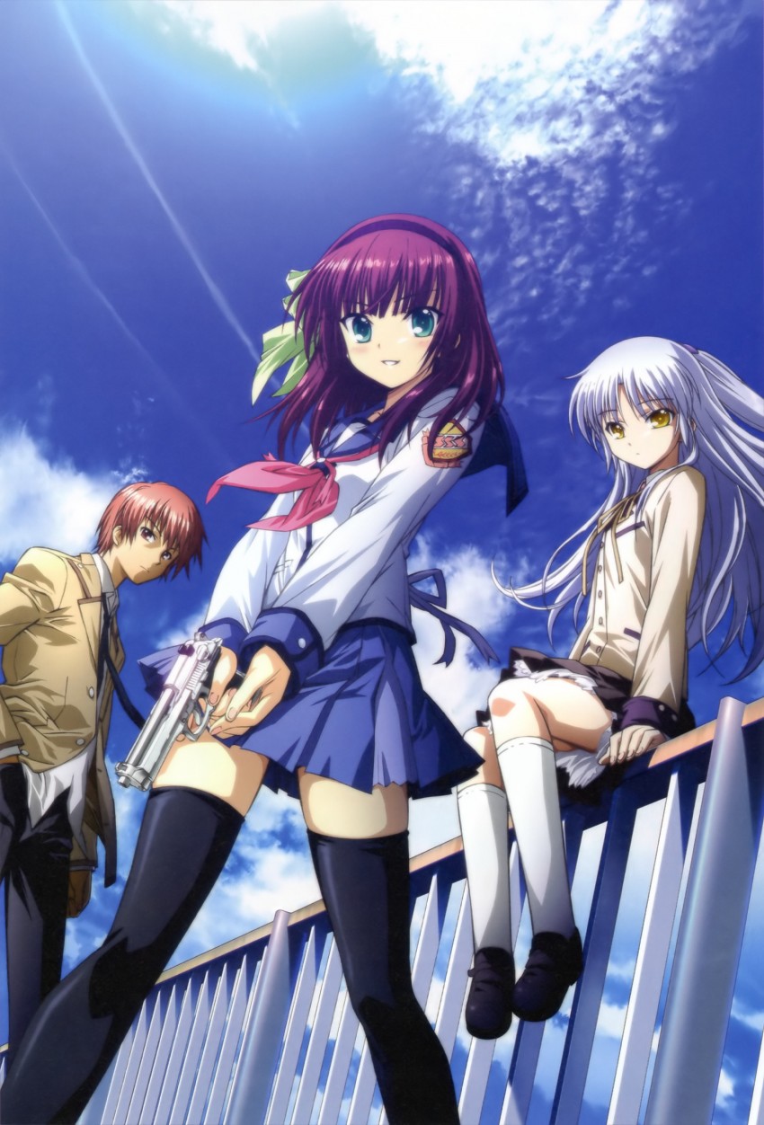 tachibana kanade, nakamura yuri, and otonashi yuzuru (angel beats!) drawn by hirata_katsuzou