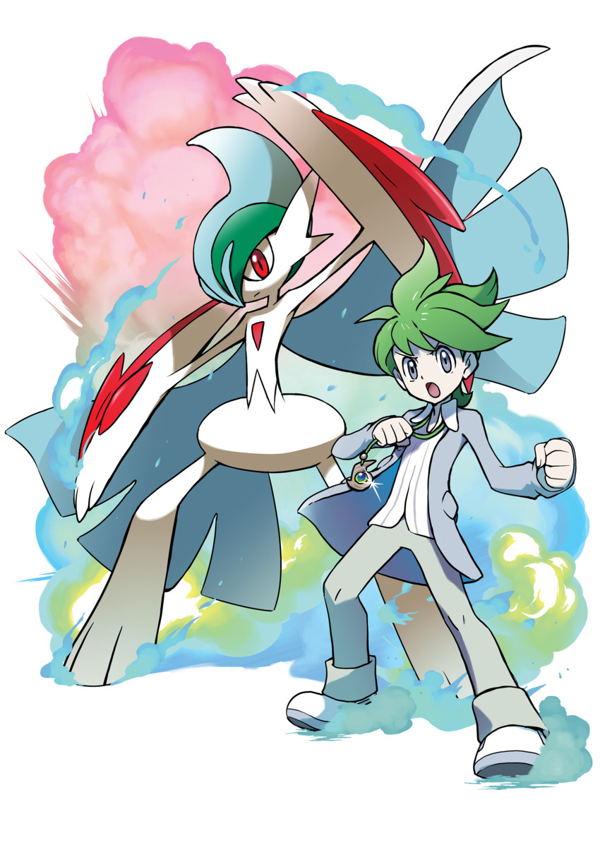 gallade, wally, and mega gallade (pokemon and 1 more) drawn by ariga_hitoshi