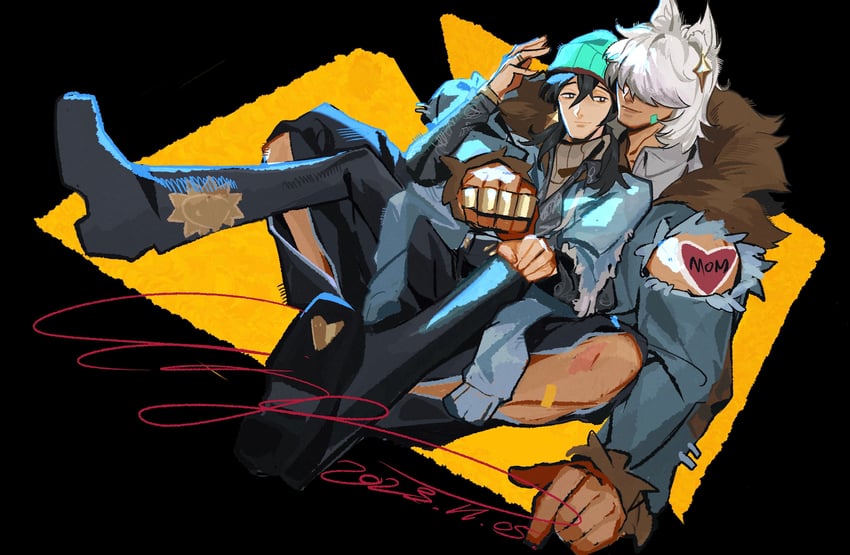 sett, aphelios, heartsteel sett, and heartsteel aphelios (league of legends) drawn by chen_ling