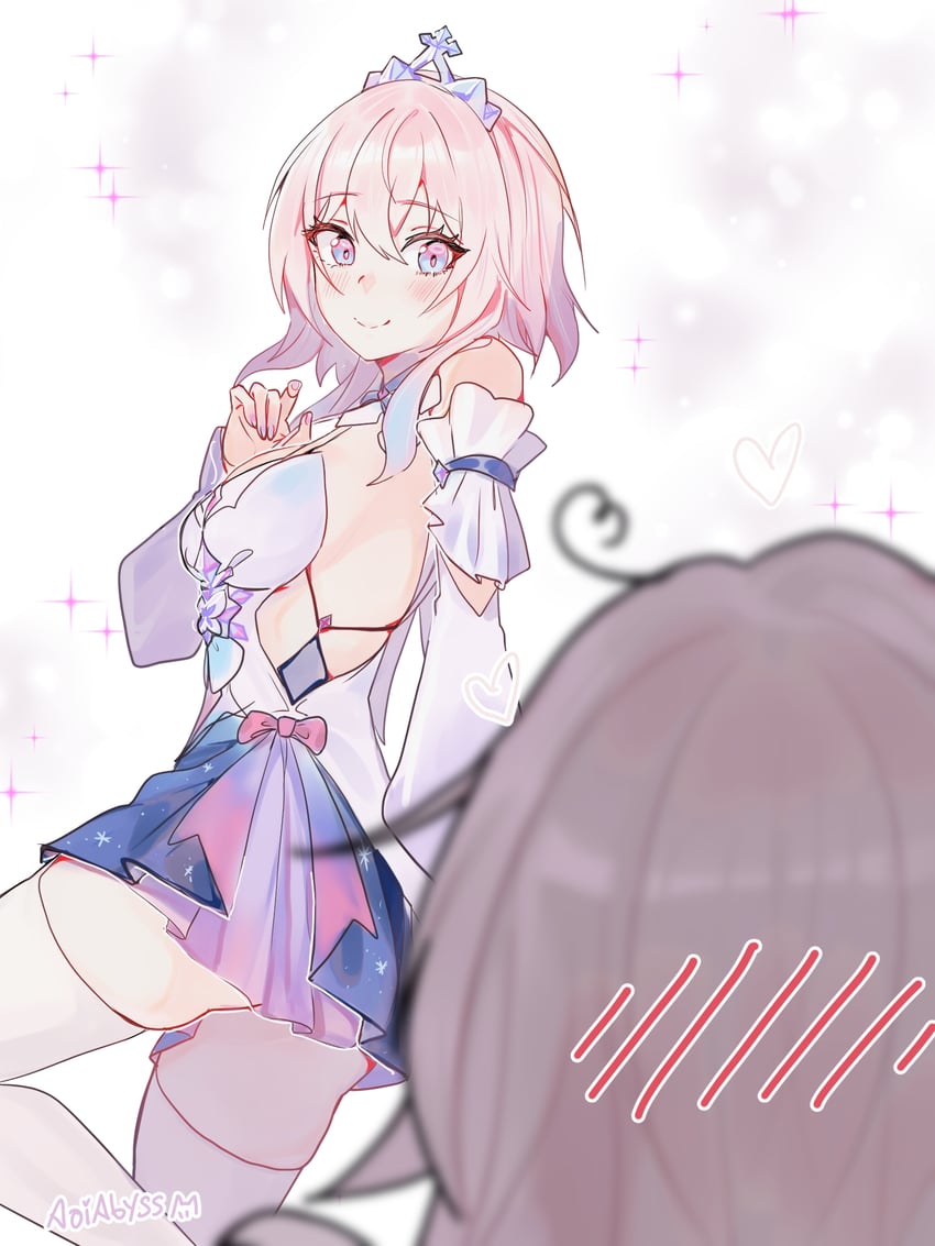 trailblazer, stelle, and march 7th (honkai and 1 more) drawn by aoiabyss
