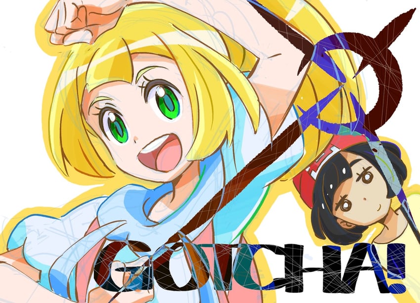 lillie and selene (pokemon and 2 more) drawn by yasuda_shuuhei