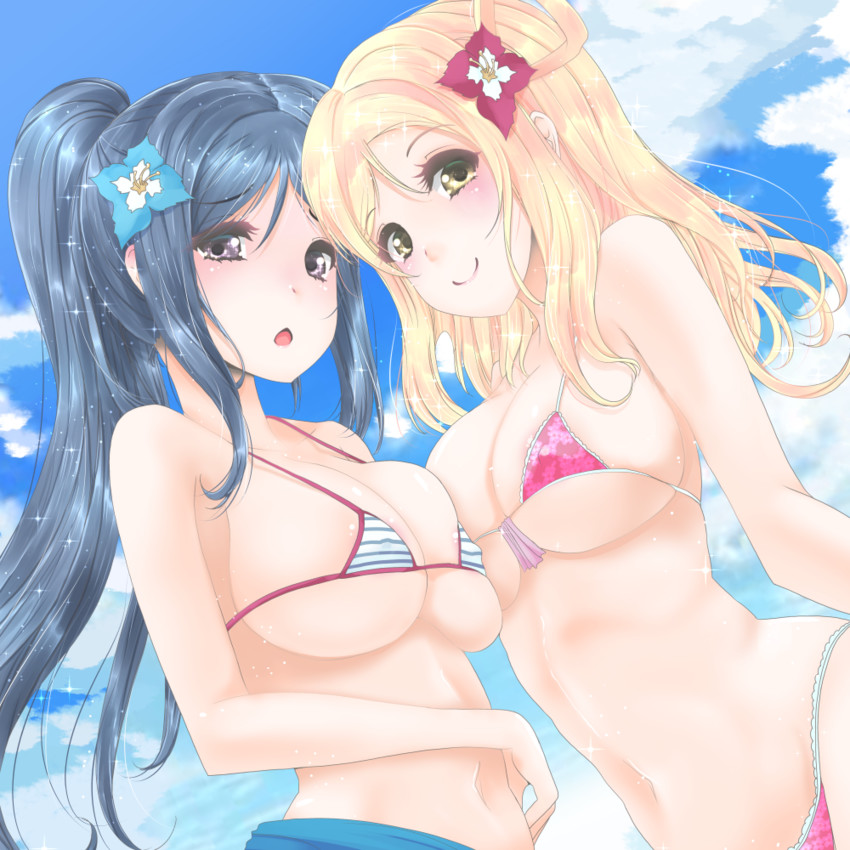 matsuura kanan and ohara mari (love live! and 1 more) drawn by frapowa