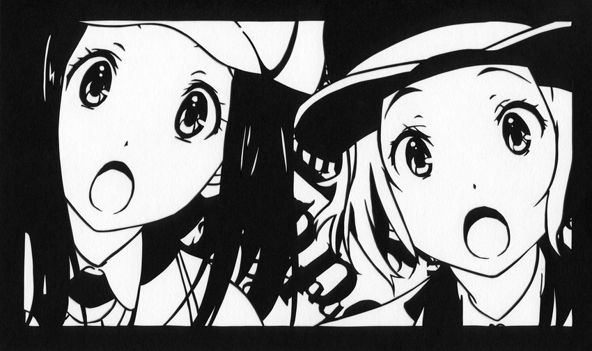 chitanda eru, ibara mayaka, sherlock holmes, and hercule poirot (hyouka and 1 more) drawn by okatsu_(86style)