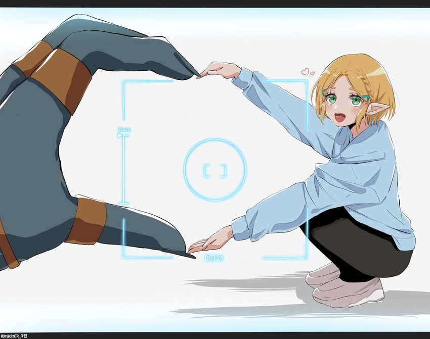 link and princess zelda (the legend of zelda and 1 more) drawn by kizaki_akari