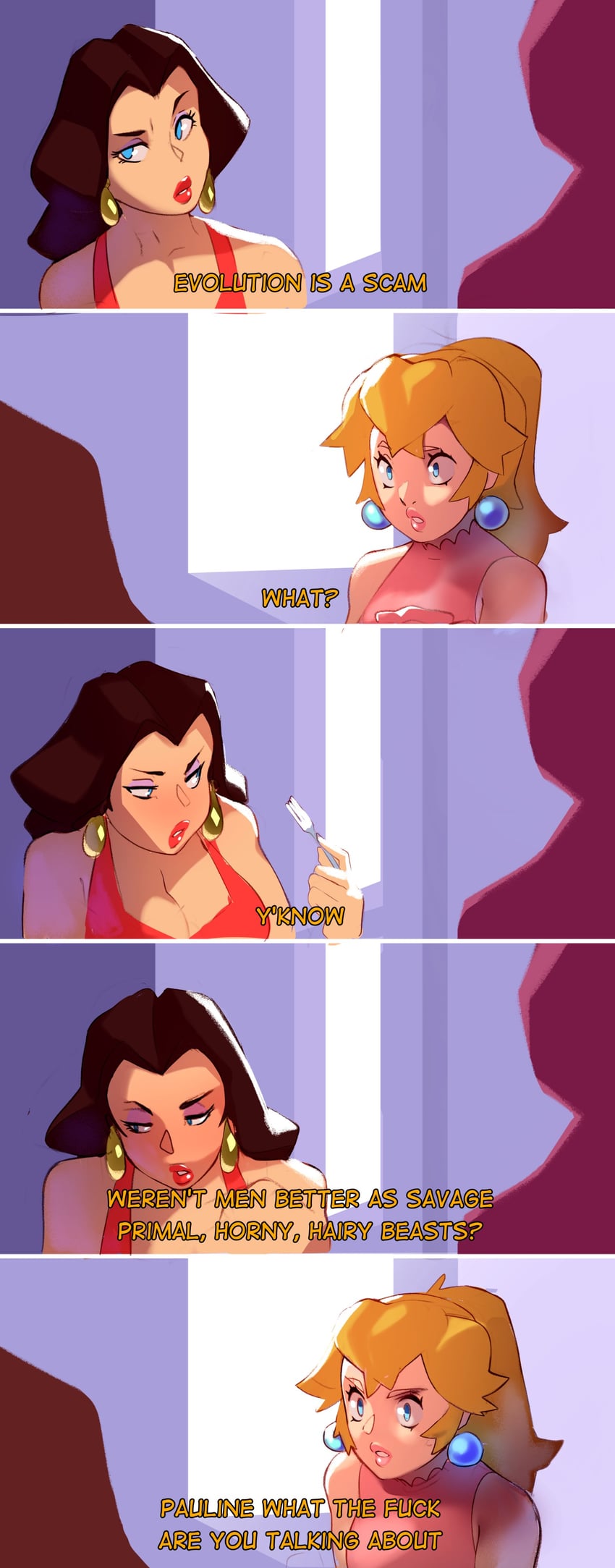 princess peach and pauline (mario and 1 more) drawn by combos_&_doodles