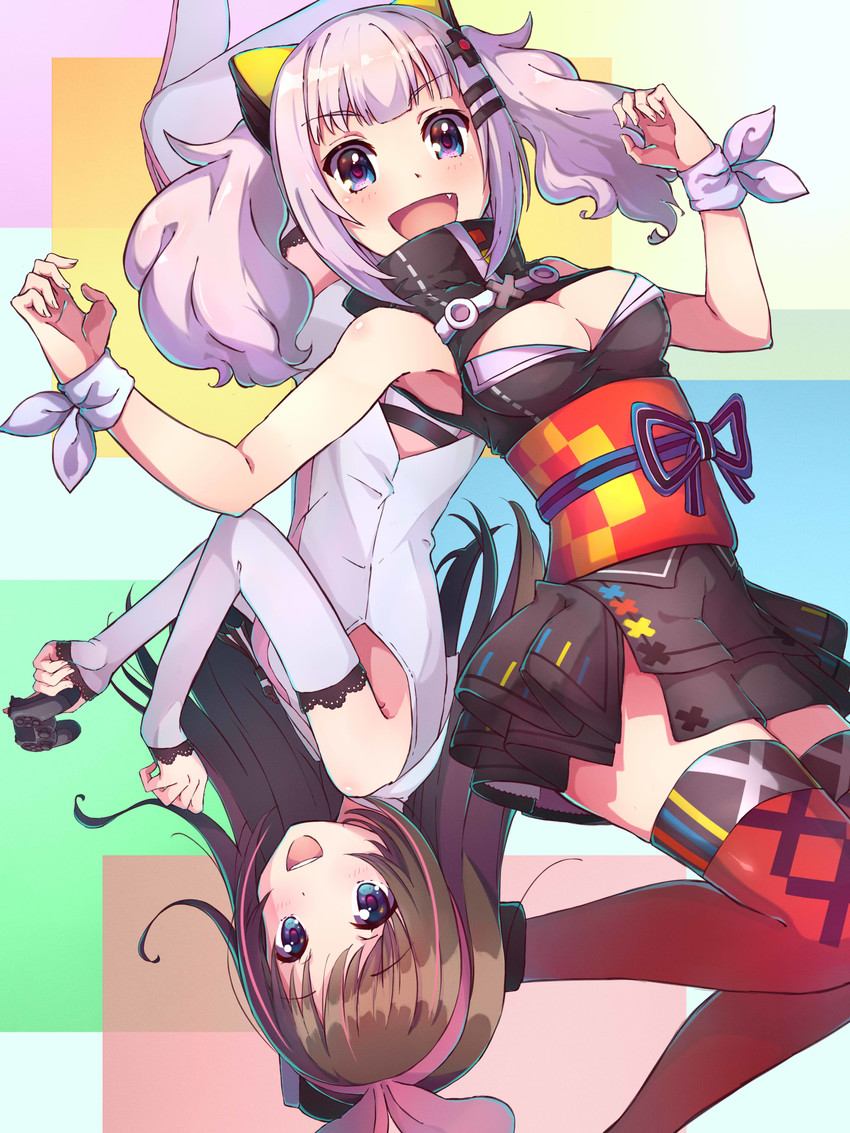 kizuna ai and kaguya luna (kizuna ai inc. and 1 more) drawn by kukie-nyan