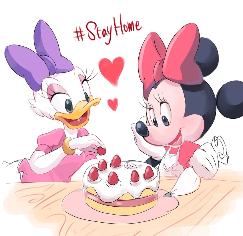 minnie mouse and daisy duck (mickey mouse & friends) drawn by bumble_tmnt