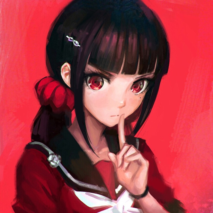harukawa maki (danganronpa and 1 more) drawn by qosic