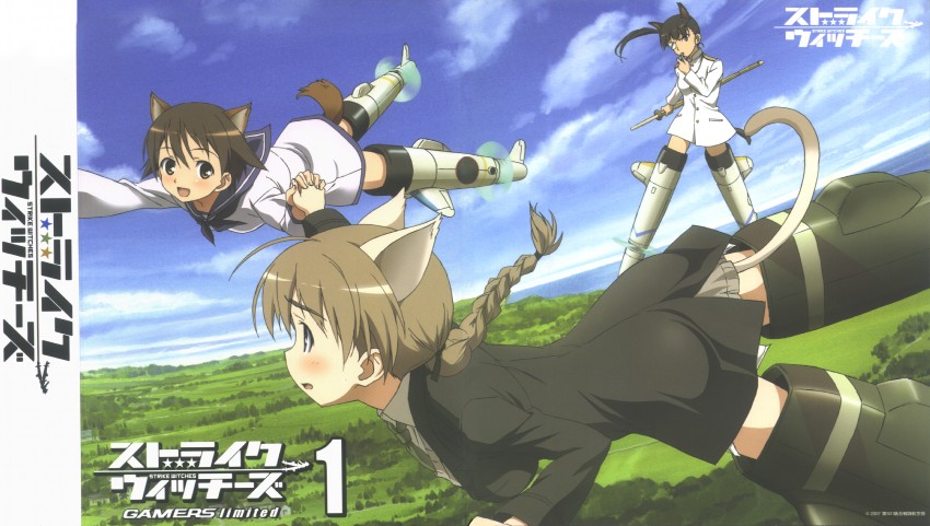 miyafuji yoshika, lynette bishop, and sakamoto mio (world witches series and 1 more) drawn by yamakawa_kouji