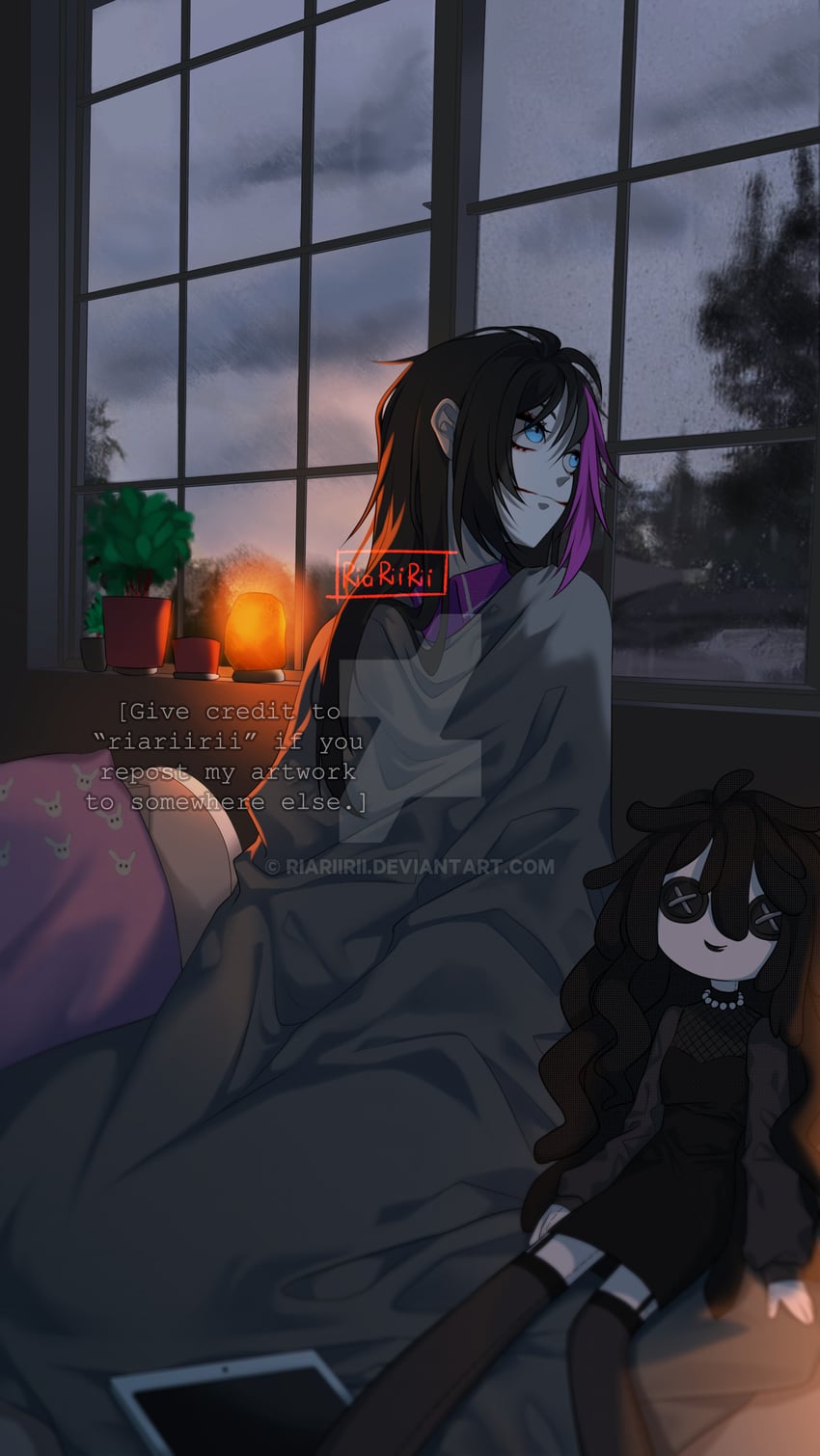 nina the killer and jane the killer (creepypasta) drawn by riariirii