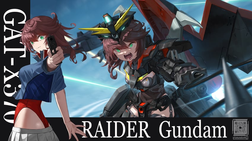 raider gundam (gundam and 1 more) drawn by tom-neko_(zamudo_akiyuki)