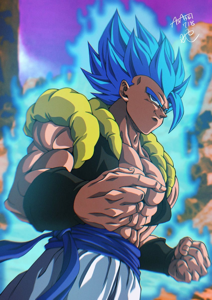 gogeta (dragon ball and 2 more) drawn by seya_(asasei_718)