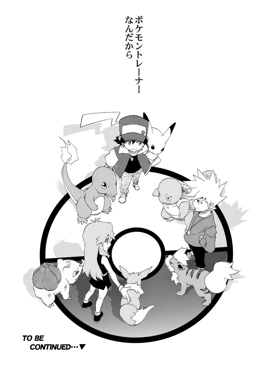 pikachu, red, eevee, blue oak, bulbasaur, and 4 more (pokemon and 1 more) drawn by seijun