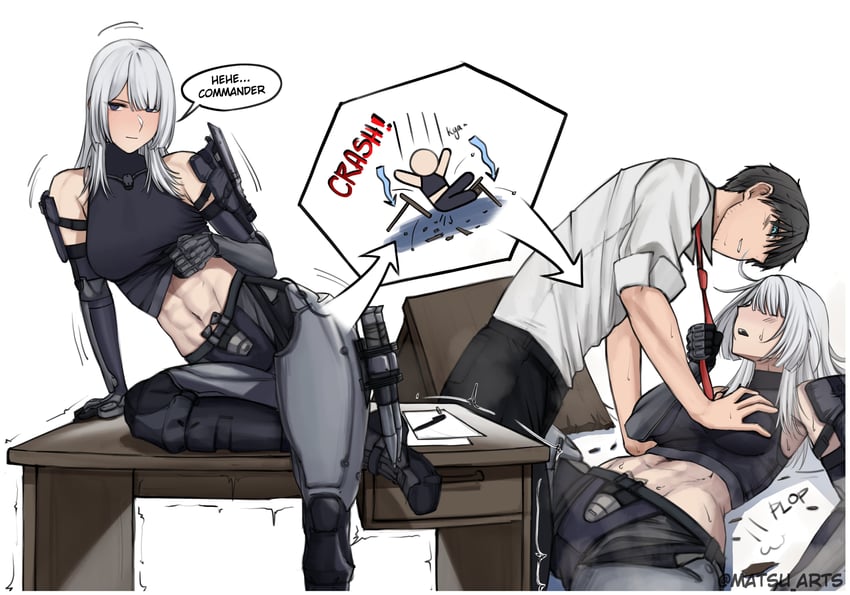 commander and ak-15 (girls' frontline) drawn by matsu_arts