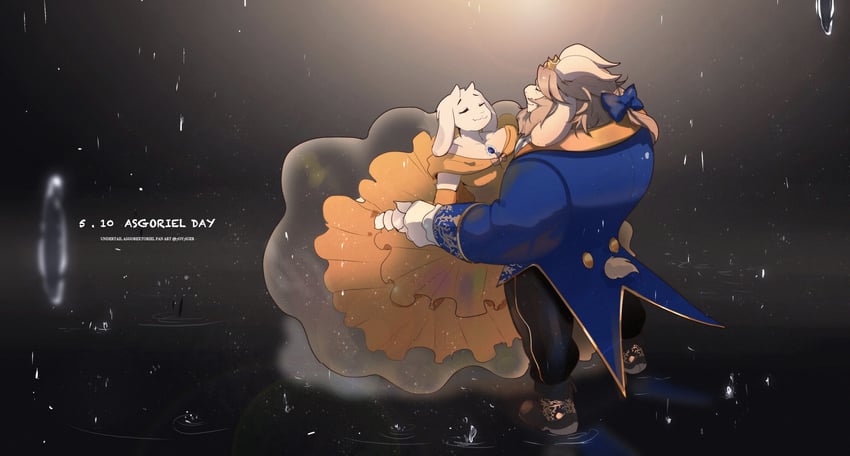 toriel, asgore dreemurr, belle, and beast (undertale and 1 more) drawn by 7oy7iger