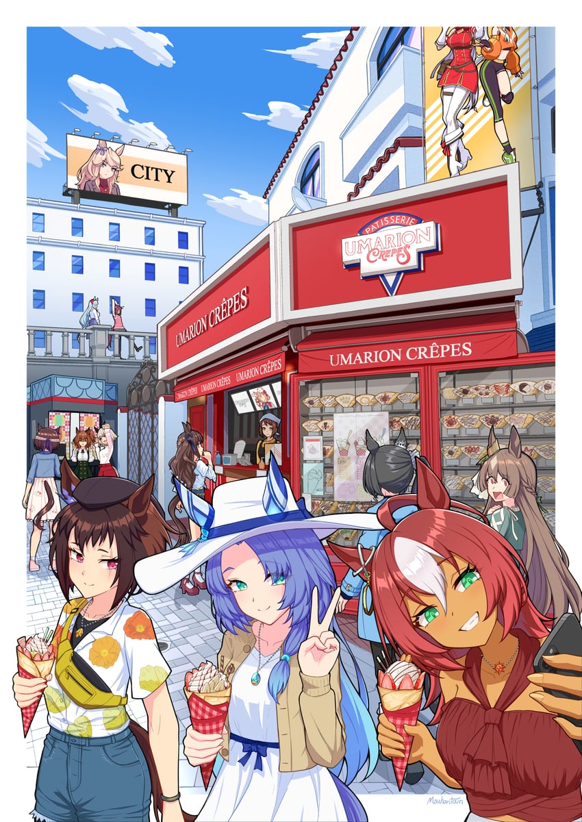 gold ship, satono diamond, special week, curren chan, t.m. opera o, and 12 more (umamusume) drawn by mouhantain