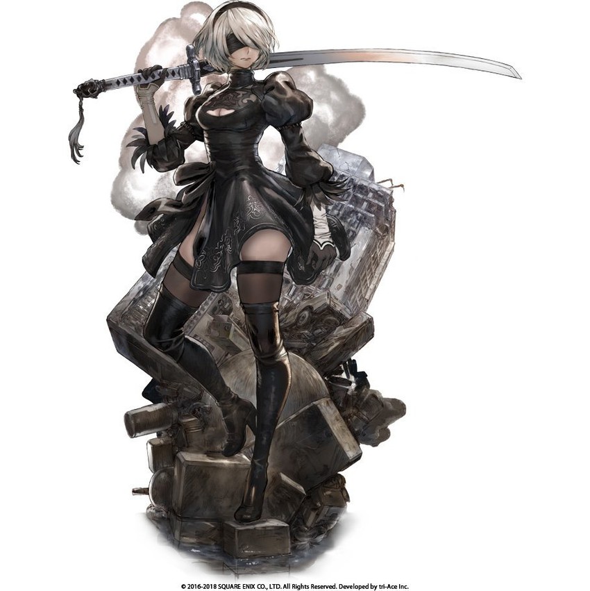 2b (nier and 1 more) drawn by yasuda_akira