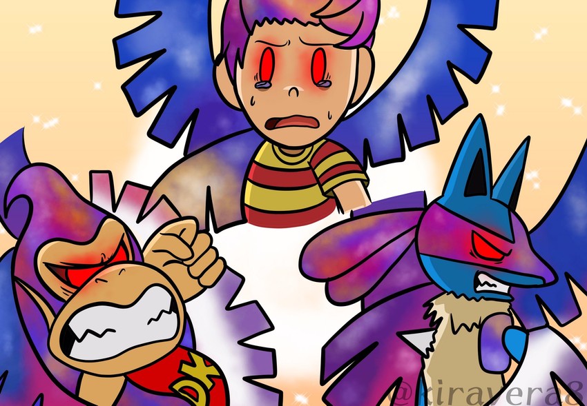 lucario, lucas, donkey kong, and galeem (pokemon and 4 more) drawn by kiravera8