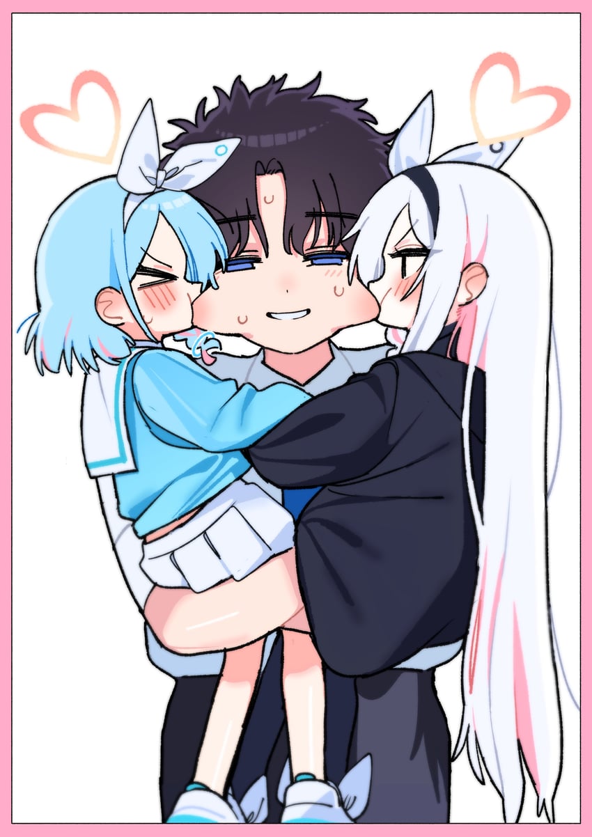 sensei, arona, and plana (blue archive and 1 more) drawn by je_o_mo
