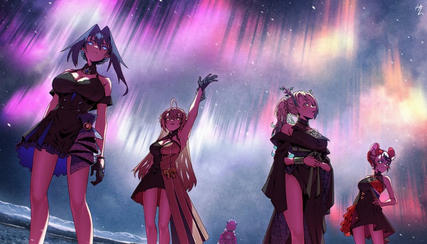 ouro kronii, nanashi mumei, hakos baelz, ceres fauna, and irys (hololive and 1 more) drawn by taka_t