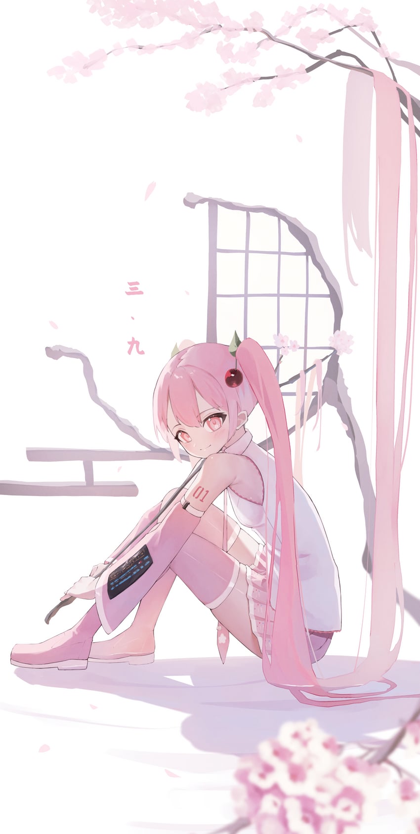 hatsune miku and sakura miku (vocaloid) drawn by 200f_(nifu)