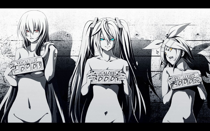 hatsune miku, kagamine rin, and megurine luka (vocaloid) drawn by ism_(inc)