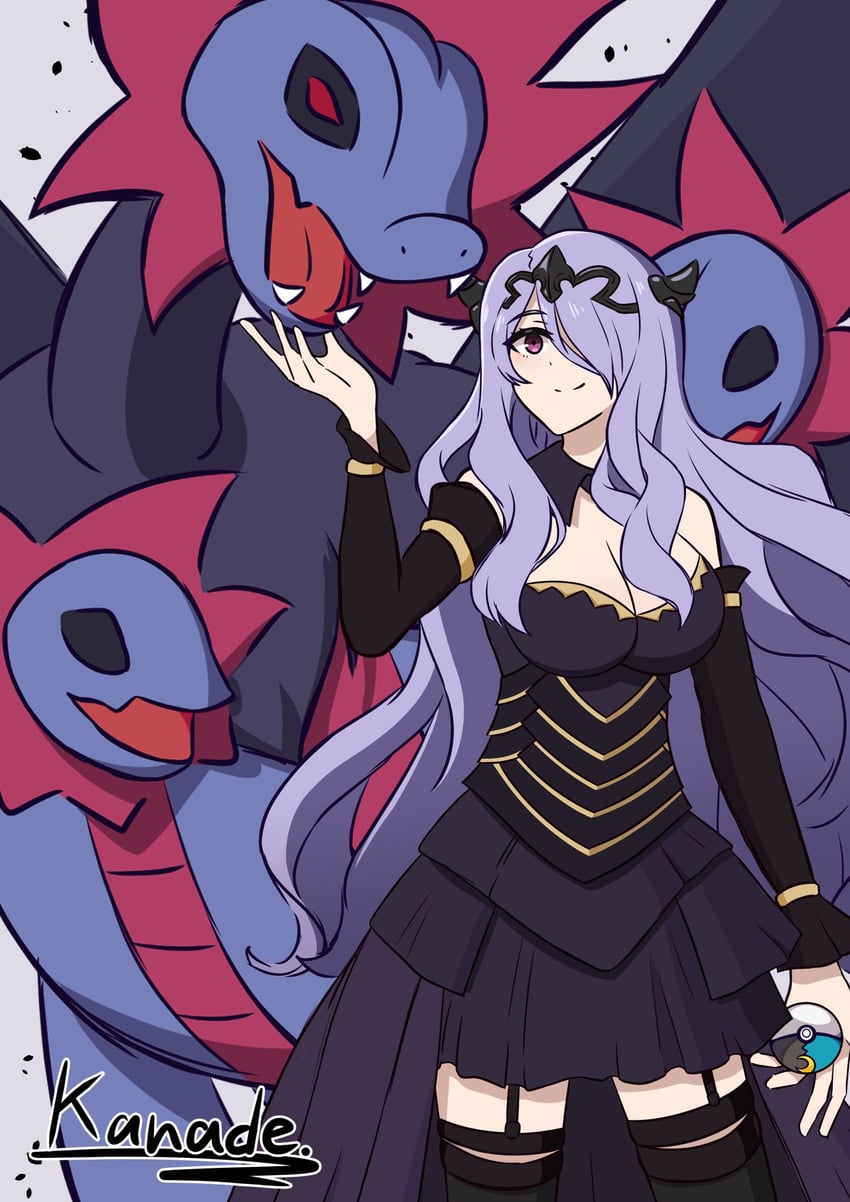 camilla and hydreigon (pokemon and 2 more) drawn by kanade20207